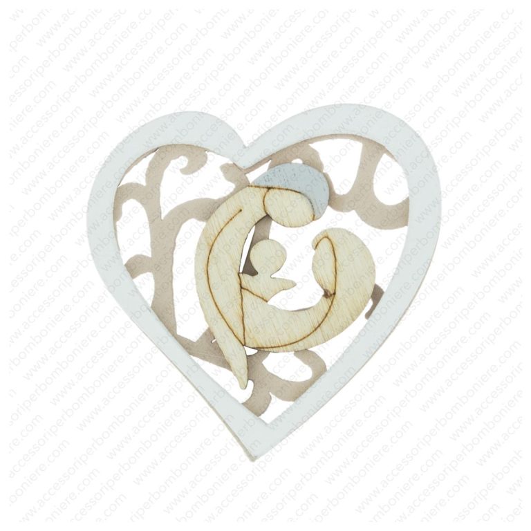 LEGNETTO CUORE CON NATIVITA’ CM 4,7X4,9
