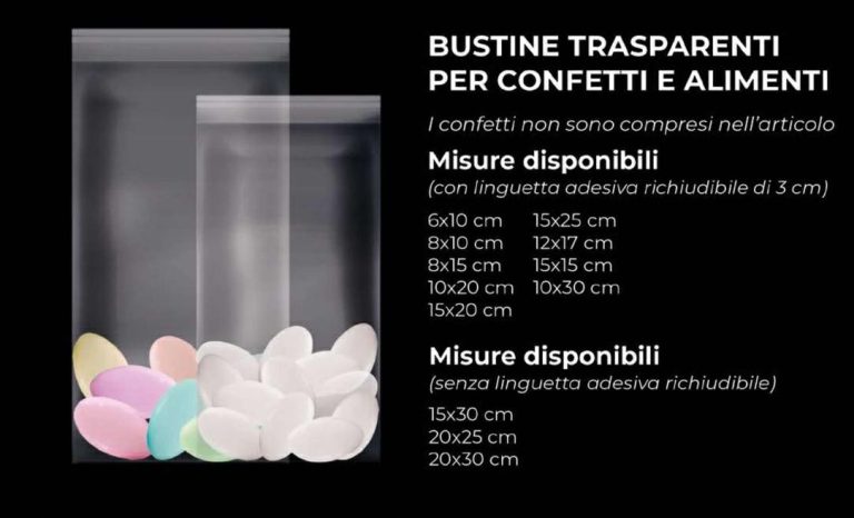 BUSTINE PORTACONFETTI 12X17 CONF. 100 PZ