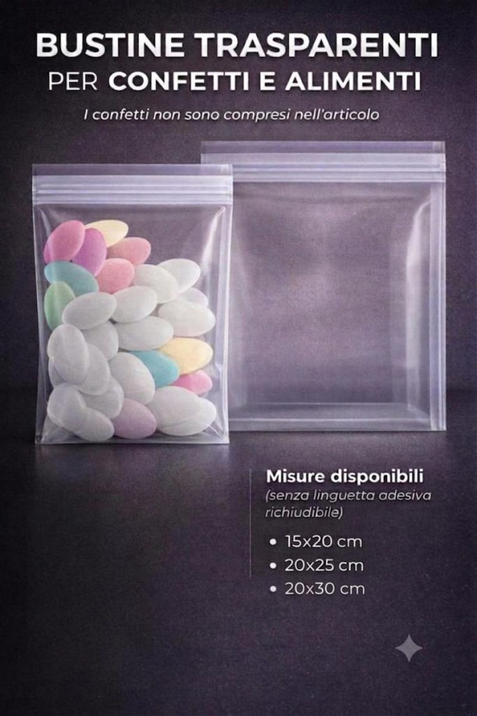 BUSTINE PORTACONFETTI SENZA PATTINA 20X30 X CONF. 100 PZ