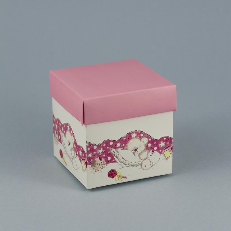 SCATOLA CARTONE PER BOMBONIERE ART.10 ROSA 8X8X8