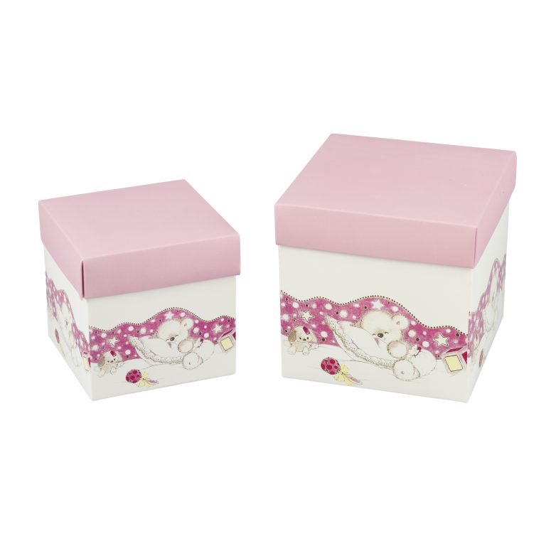 SCATOLA CARTONE PER BOMBONIERE ART.11 ROSA 10X10X10