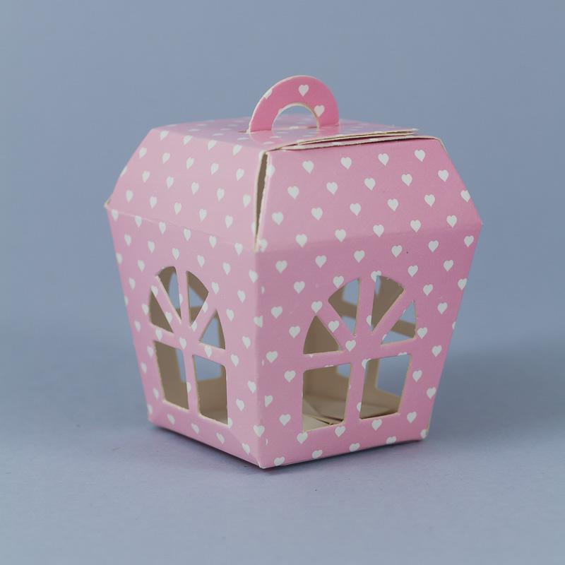 SCATOLA CARTONE PER BOMBONIERE ART.16 ROSA L.5X5X5