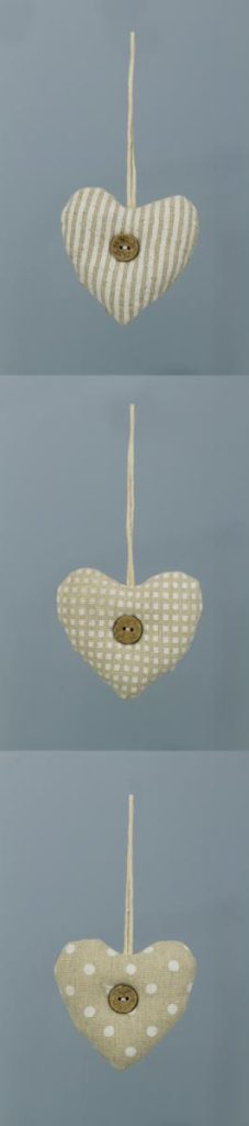 SACCHETTO STOFFA CUORE - 3 SOGGETTI ASSORTITI