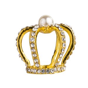 CORONA PICCOLA CON PERLE IN METALLO 2,2 X 3.2 CM