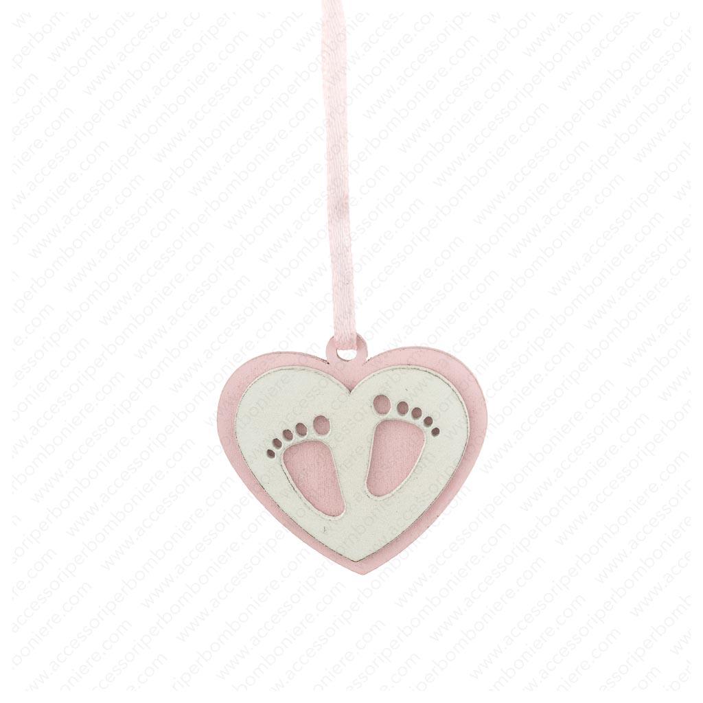 LEGNETTO CUORE CON PIEDINI E NASTRO 4X4