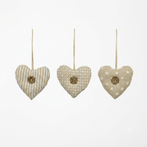 SACCHETTO STOFFA CUORE - 3 SOGGETTI ASSORTITI