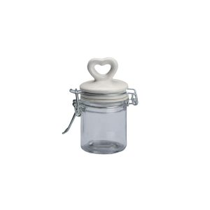 BARATTOLO VETRO CHIUSURA ERMETICA CON TAPPO CERAMICA 4,3X9