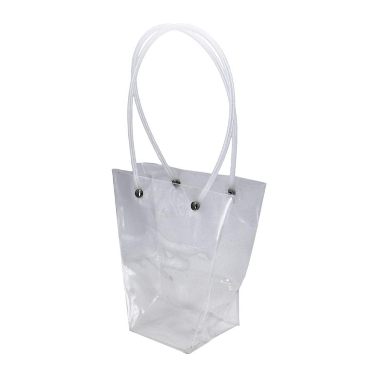 BORSETTA TRASPARENTE CON MANICI 8X8X16