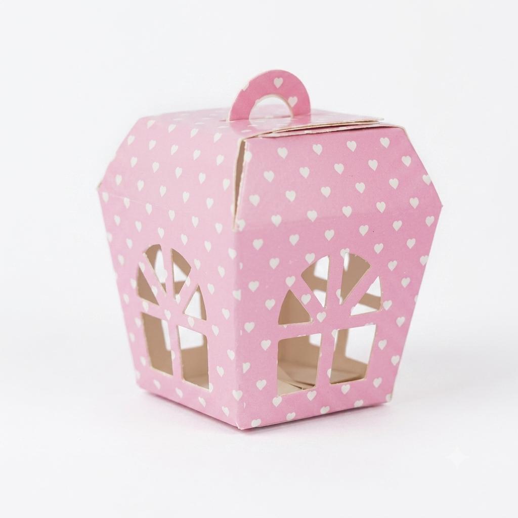 SCATOLA CARTONE PER BOMBONIERE ART.16 ROSA L.5X5X5